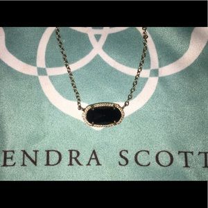 Kendra Scott Elisa Gold Pendant Necklace In Black